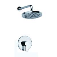 Chrome Polished Single Handle Round Concealed Hidden Shower Mixer With Ceiling Head Shower