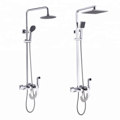 New product sanitary ware cold hot water rainfall unique mixer faucets set wall mounted brass head equipments Bathroom  shower