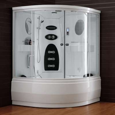 Computer Controlled Steam Modern Design Simple Sliding Square Shower Room  With Top Shower And Massage Jets