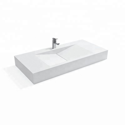 Famous brand hot products wall hung artificial stone bathroom sink modern design wall-mount wash hand solid surface basin