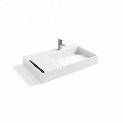 Factory Manufacturer granite vintage indoor and outdoor mount sink with cabinet solid surface wall hung bathroom hanging sink