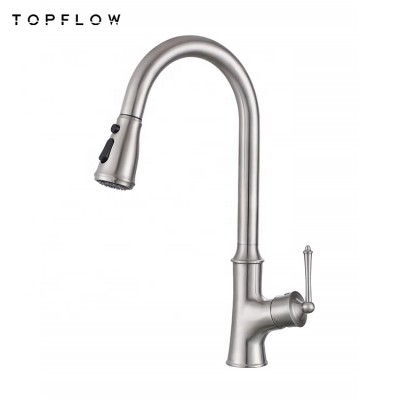 European style bruhsed nickel modern pull down design 2 function good stainless steel kitchen sink faucet