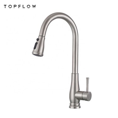 Cheap price stainless steel modern hot and cold water pull out kitchen sink faucet with single handle