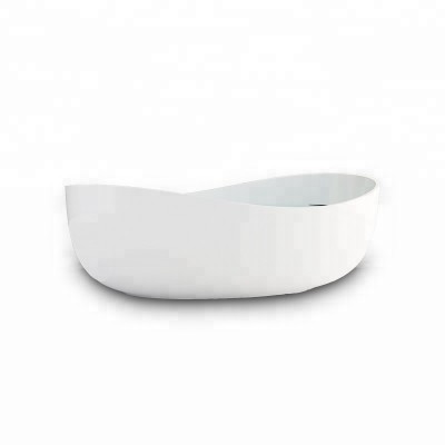 SM-8644 Unique arc egg shaped style Italian designer solid surface bathroom artificial stone bathroom hotel  used soaking tub